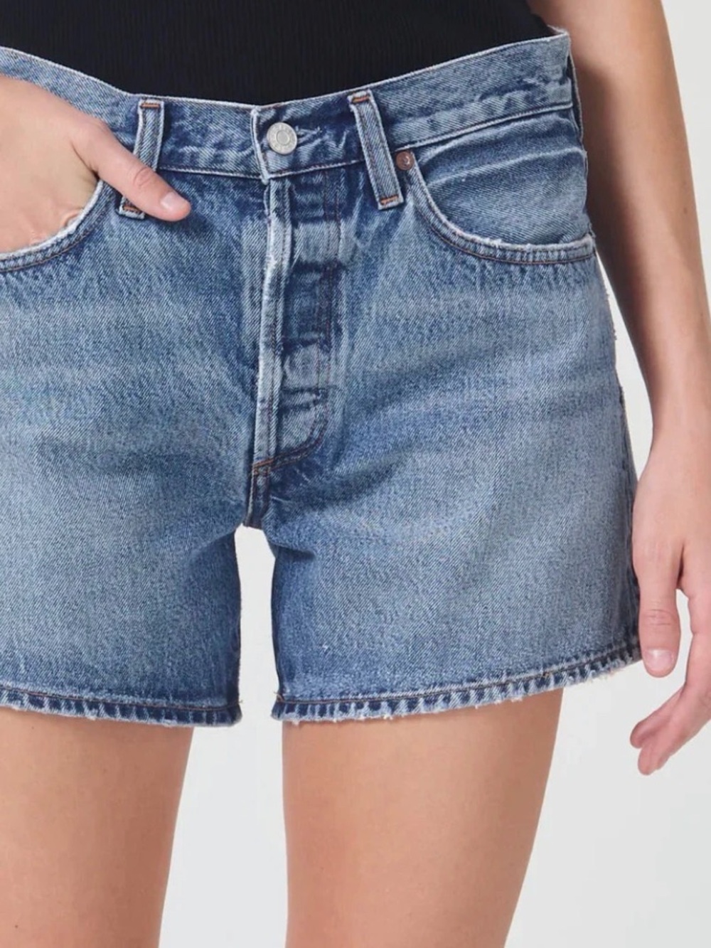 Agolde Parker Long Denim Shorts